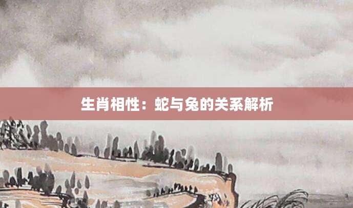 生肖相性：蛇与兔的关系解析