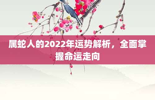 属蛇人的2022年运势解析，全面掌握命运走向