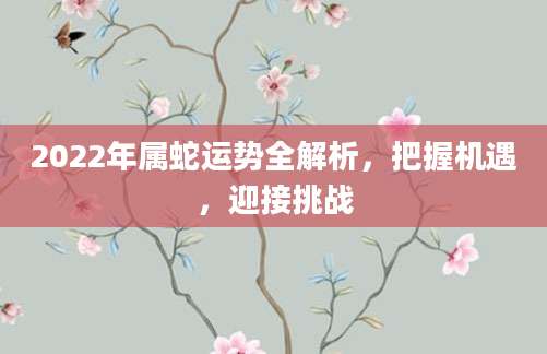 2022年属蛇运势全解析，把握机遇，迎接挑战